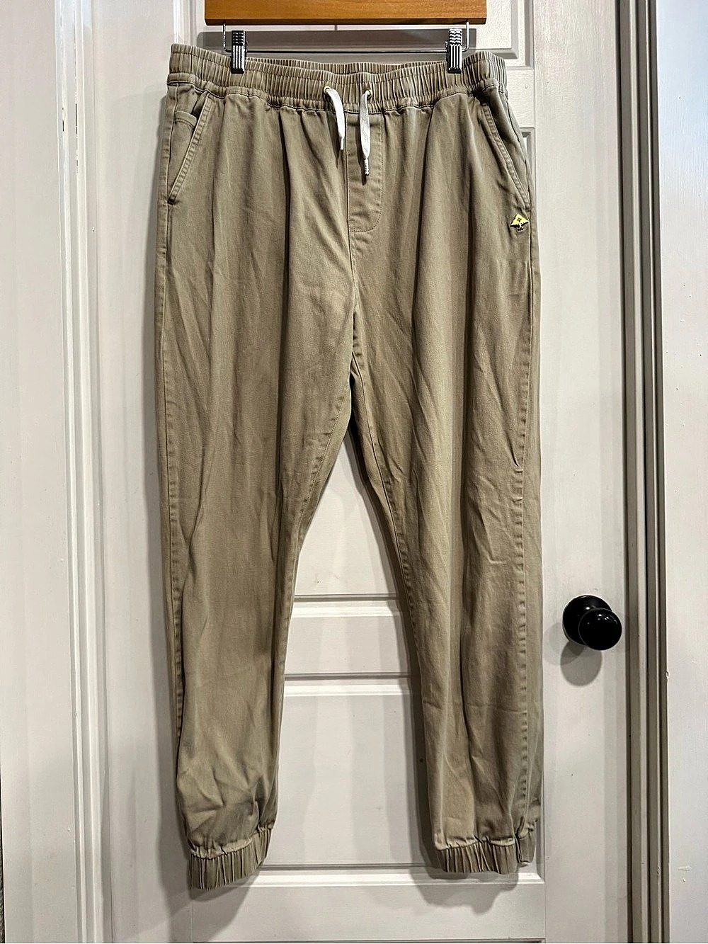 LRG Lifted Research Group Mens XL Khaki Twill Drawstring Jogger Pants